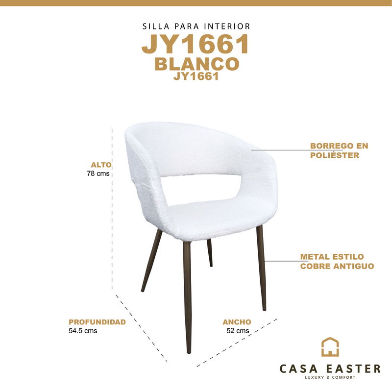 Cargue la imagen en el visor de la galería, Silla de Interior JY1661 Blanca - JY1661