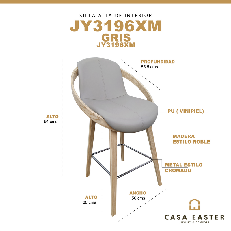 Cargue la imagen en el visor de la galería, Silla alta de Interior JY3196XM color beige - JY3196XM