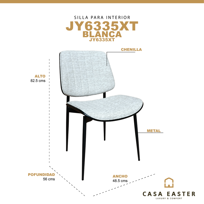 Cargue la imagen en el visor de la galería, Silla de Interior JY6335X-T color Blanco - JY6335XT