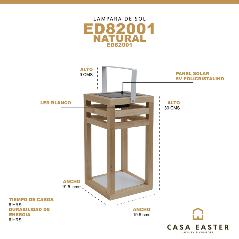 Cargue la imagen en el visor de la galería, Linterna Solar para jardin ED82001 CasaEaster