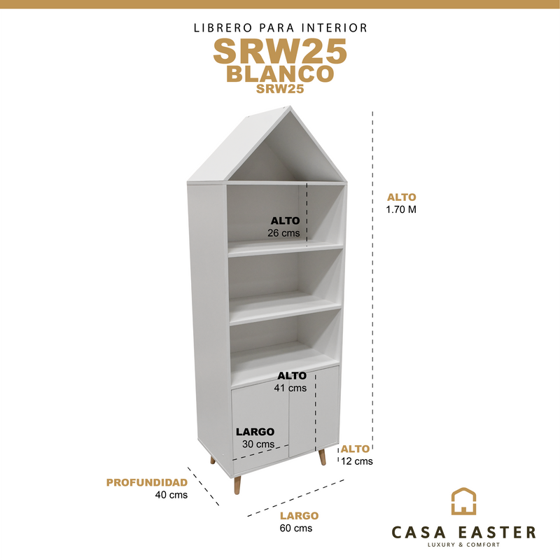 Cargue la imagen en el visor de la galería, Librero infantil 31552G para interior 3 niveles con puerta color blanco SRW252