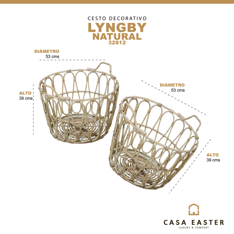 Cargue la imagen en el visor de la galería, Cestos Juego de 2 pz Color Natural LYNGBY-32812 CasaEaster