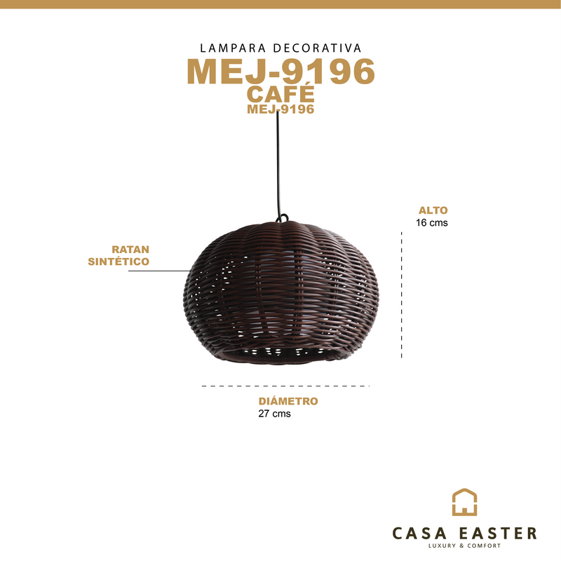 Cargue la imagen en el visor de la galería, Lampara estilo Ratan 27*16 MEJ9196 CasaEaster