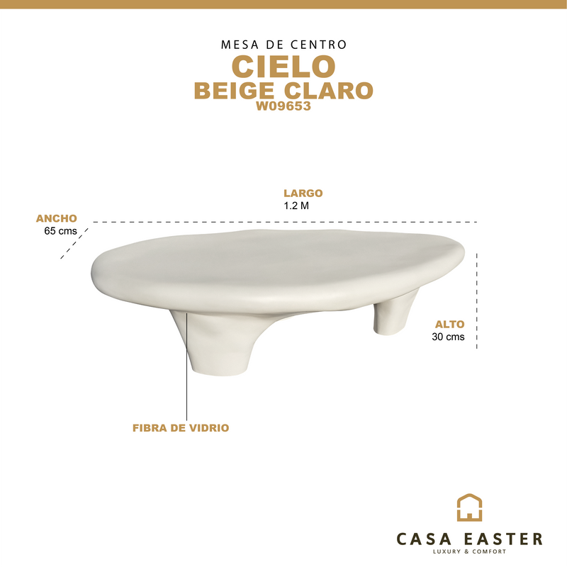 Cargue la imagen en el visor de la galería, Mesa de centro de Interior 1.2 M Cielo color Beige - W09653