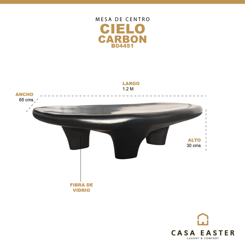 Cargue la imagen en el visor de la galería, Mesa de centro de interior 1.2 M Cielo color Negro - B04451