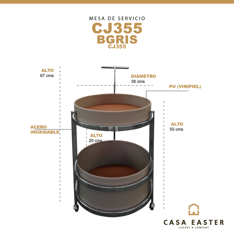Cargue la imagen en el visor de la galería, Mesa Bistro CJ355 de Interior con piel sintética - CJ355