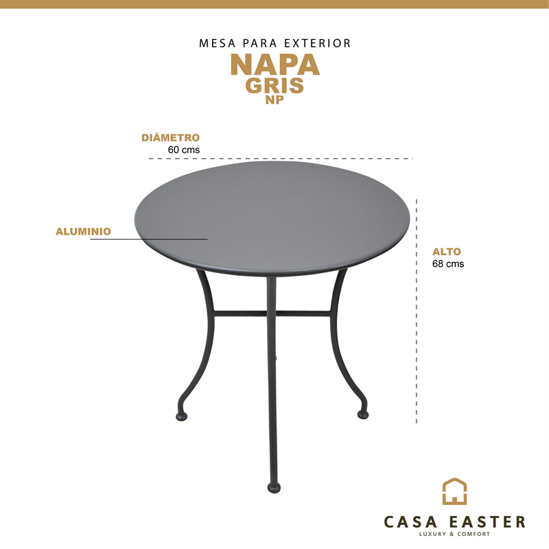 Cargue la imagen en el visor de la galería, Mesa De Centro Circular de Aluminio NAPA-NP CasaEaster