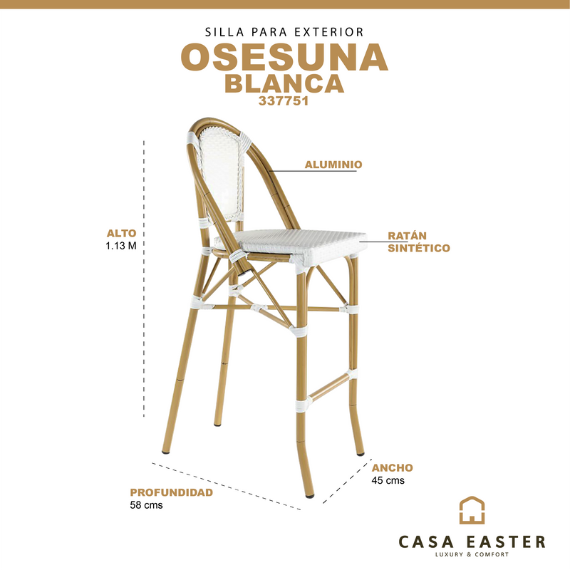 Load image into Gallery viewer, Rattan High Chair for Outdoor and Indoor Color White OSESUNA-337751