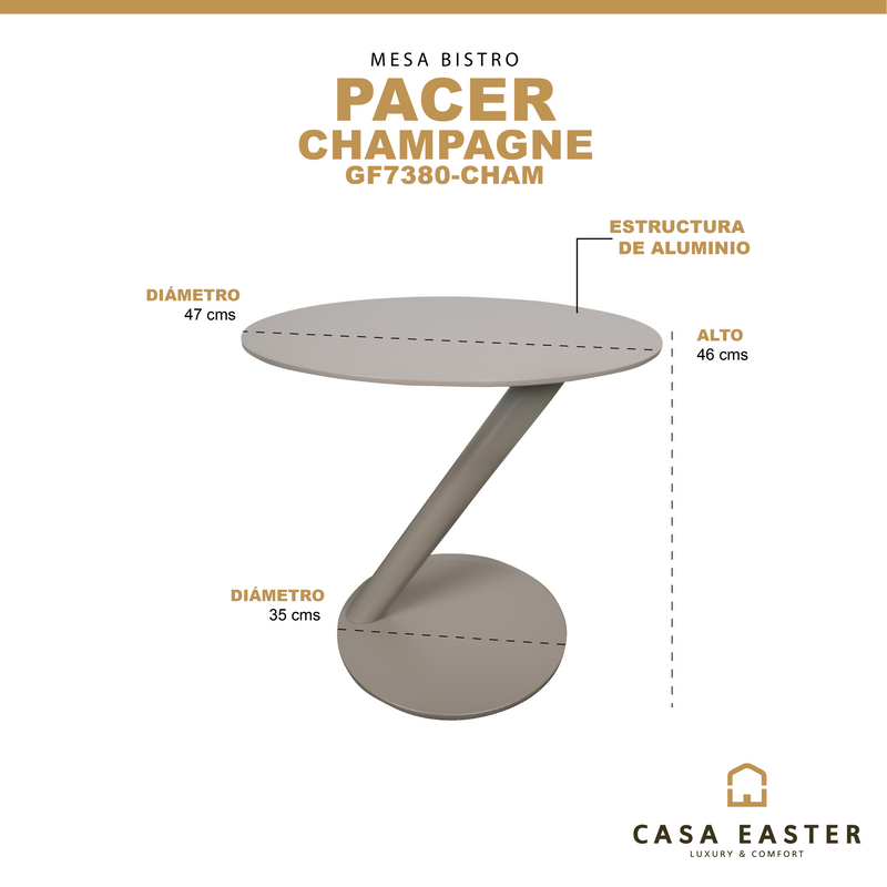 Load image into Gallery viewer, Bistro table 47cm Pacer champagne color - GF7380-CHAM