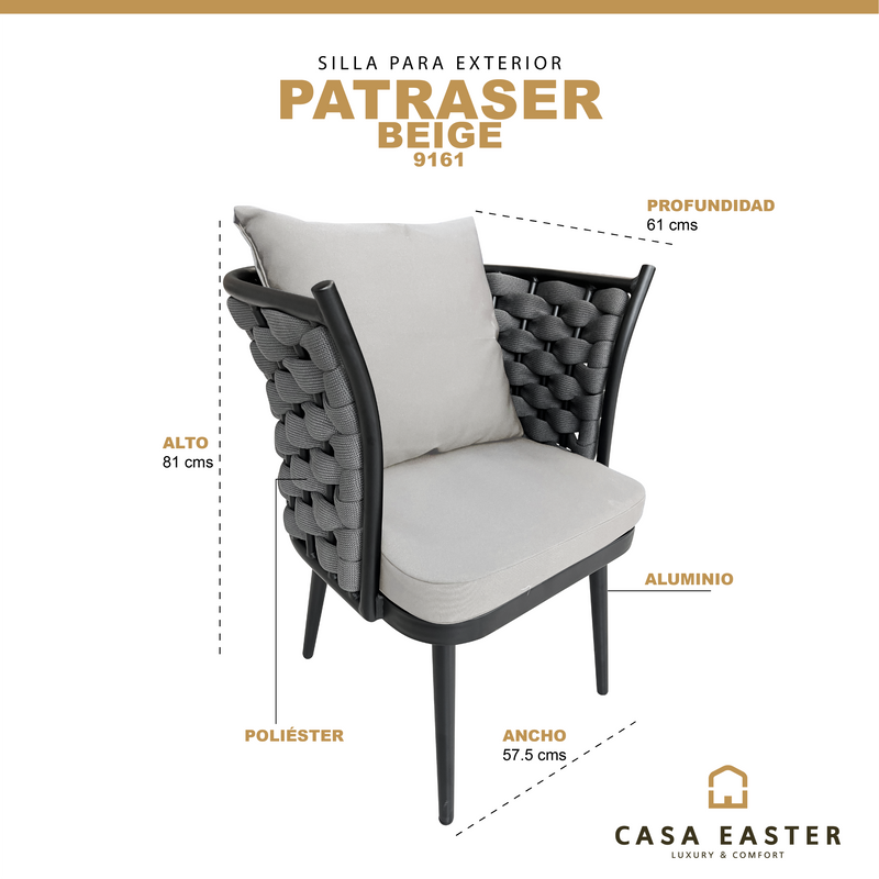 Cargue la imagen en el visor de la galería, Silla Patraser Color Beige - 9161
