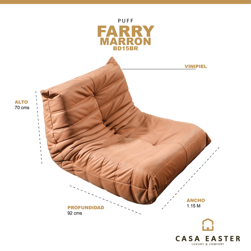 Cargue la imagen en el visor de la galería, Sofá estilo Puff Farry color Marrón - BD15BR