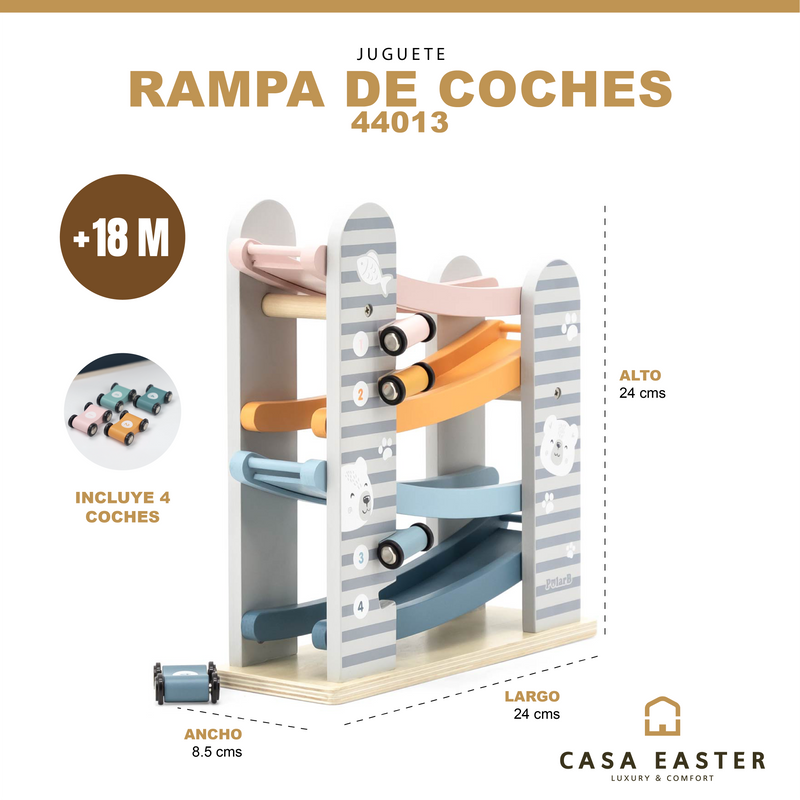 Cargue la imagen en el visor de la galería, Juego deslizador de coches de madera - 44013