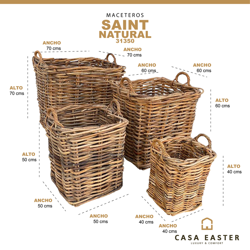 Cargue la imagen en el visor de la galería, Cestos Juego de 4pz Color Natural SAINT-31350 CasaEaster