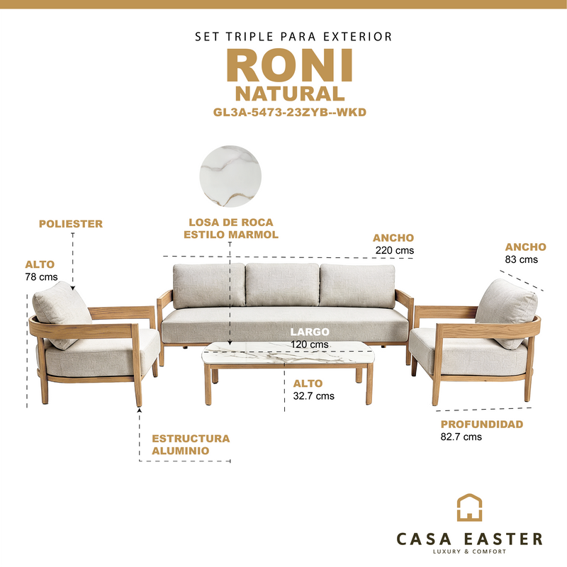 Cargue la imagen en el visor de la galería, Set triple Roni color Natural - GL3A547323ZYB-WKD