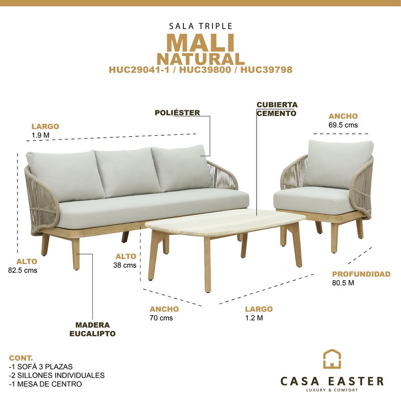 Cargue la imagen en el visor de la galería, Set triple de Madera Mali