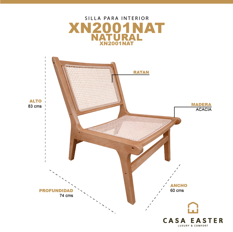 Cargue la imagen en el visor de la galería, Silla de interior de Madera - XN2001NAT