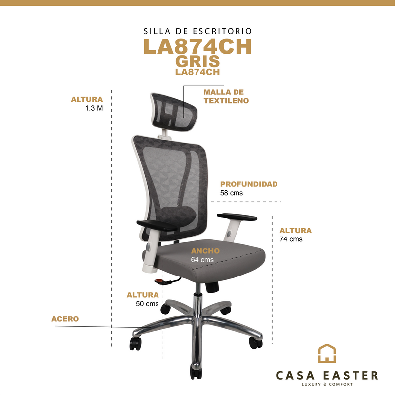 Cargue la imagen en el visor de la galería, Silla de escritorio LA874CH para interior color Negro - LA874CH