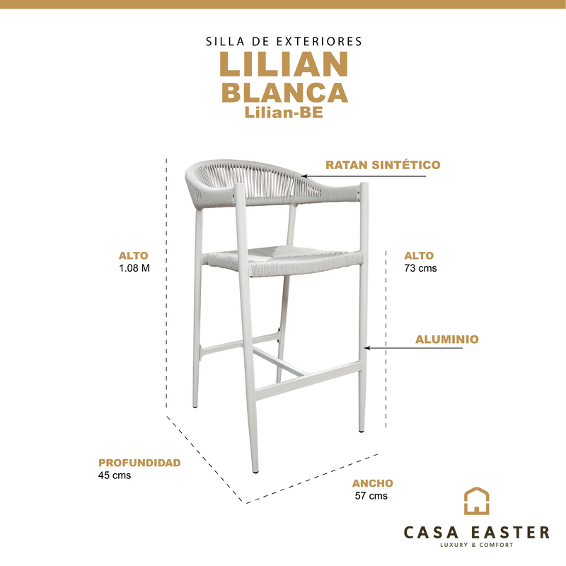 Cargue la imagen en el visor de la galería, Silla Alta de Lazo para Exterior e Interior Color Blanca - Lilian-BE