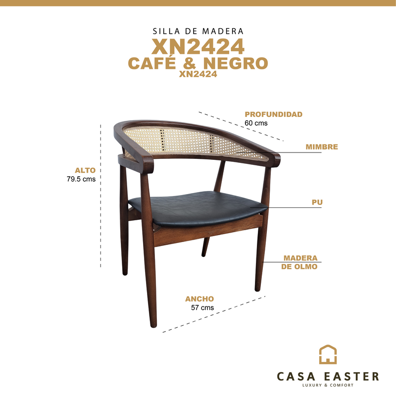 Cargue la imagen en el visor de la galería, Silla de Madera para Interior XN2424 Color Natural - XN2424