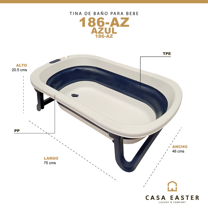 Cargue la imagen en el visor de la galería, Tina de baño plegable para bebe color Azul - 186-AZ