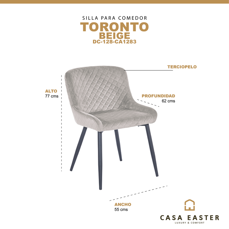 Cargue la imagen en el visor de la galería, Silla para interior Color BEIGE TORONTO-DC128 -CA1283 CasaEaster