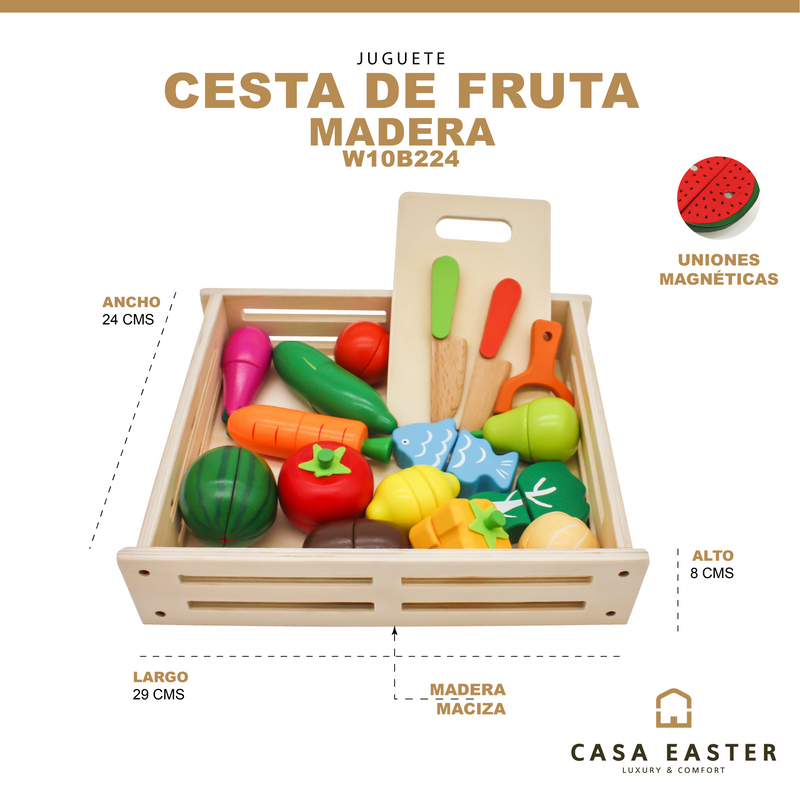 Cargue la imagen en el visor de la galería, Juego de frutas de madera - W10B224