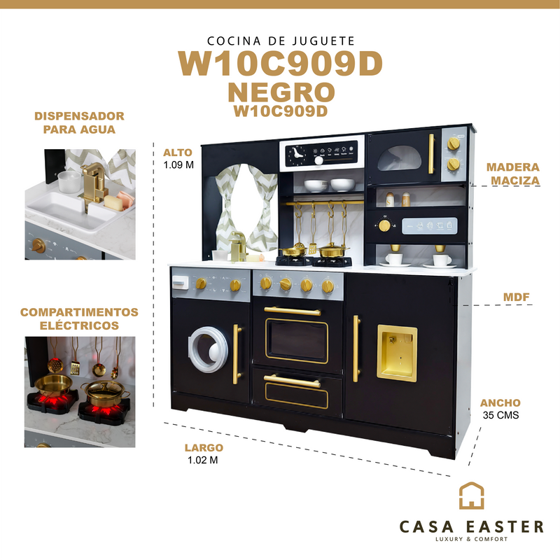 Cargue la imagen en el visor de la galería, Juego de cocina de lujo eléctrica color Negro - W10C909D