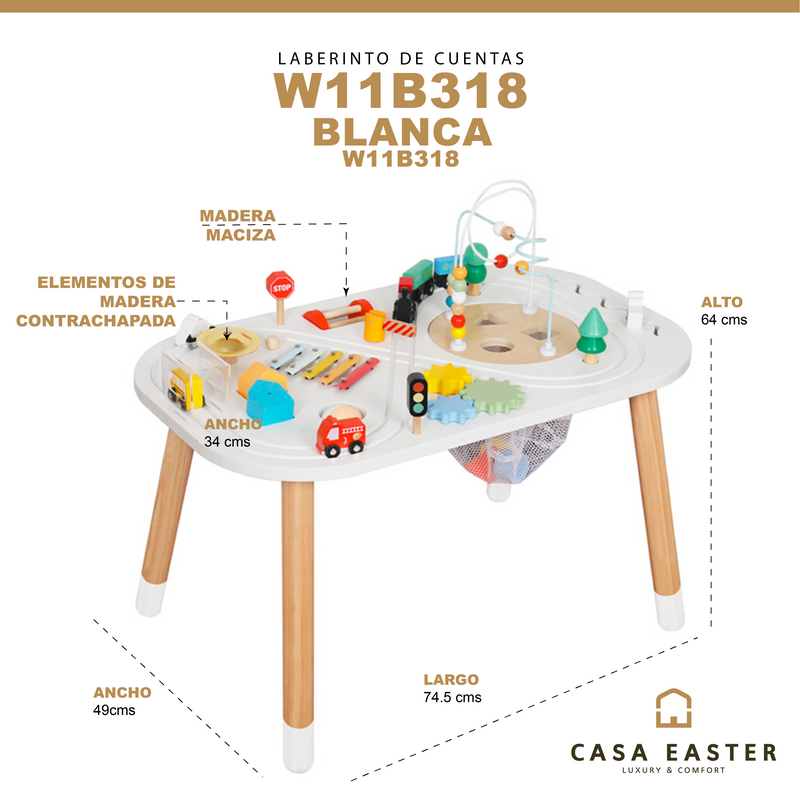 Cargue la imagen en el visor de la galería, Juego Infantil Laberinto de cuentas en madera - W11B318