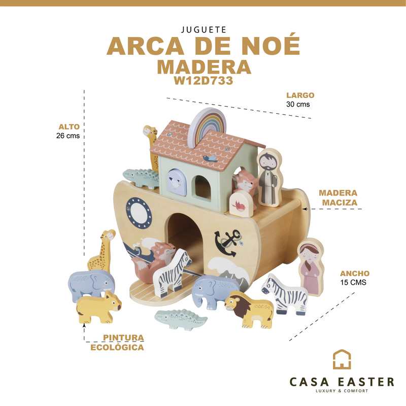 Cargue la imagen en el visor de la galería, Juego de madera arca de Noé - W12D733
