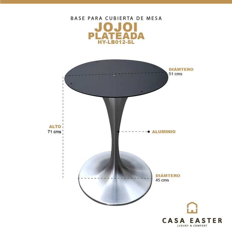Cargue la imagen en el visor de la galería, Base para Cubierta de Mesa de Aluminio color Plateada-JOJOI - HYLB012-SL