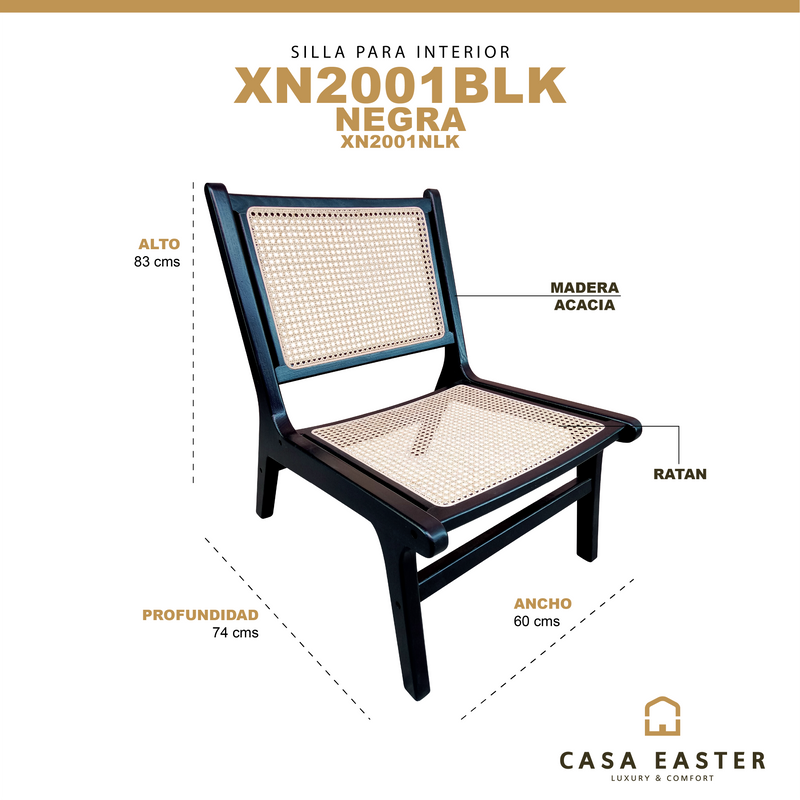 Cargue la imagen en el visor de la galería, Silla de interior de Madera - XN2001BLK