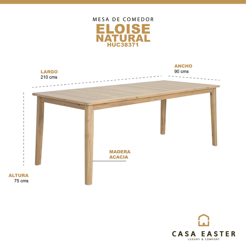 Cargue la imagen en el visor de la galería, Mesa de comedor Eloise 2.1M de madera - HUC38371