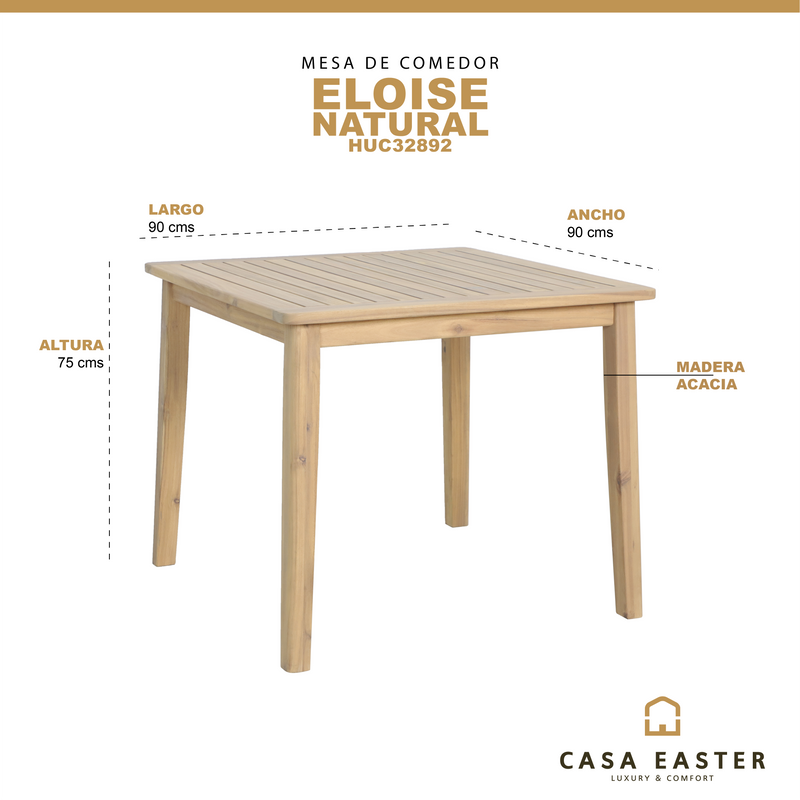 Cargue la imagen en el visor de la galería, Mesa de comedor Eloise 90 cms de madera - HUC32892