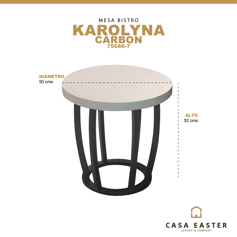Cargue la imagen en el visor de la galería, Mesa color charcoal KAROLYNA BISTRO-75686-7 CasaEaster