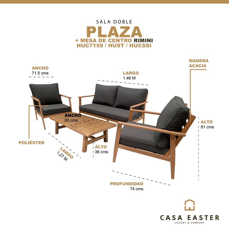 Cargue la imagen en el visor de la galería, Set Plaza doble + Mesa Rimini centro de madera