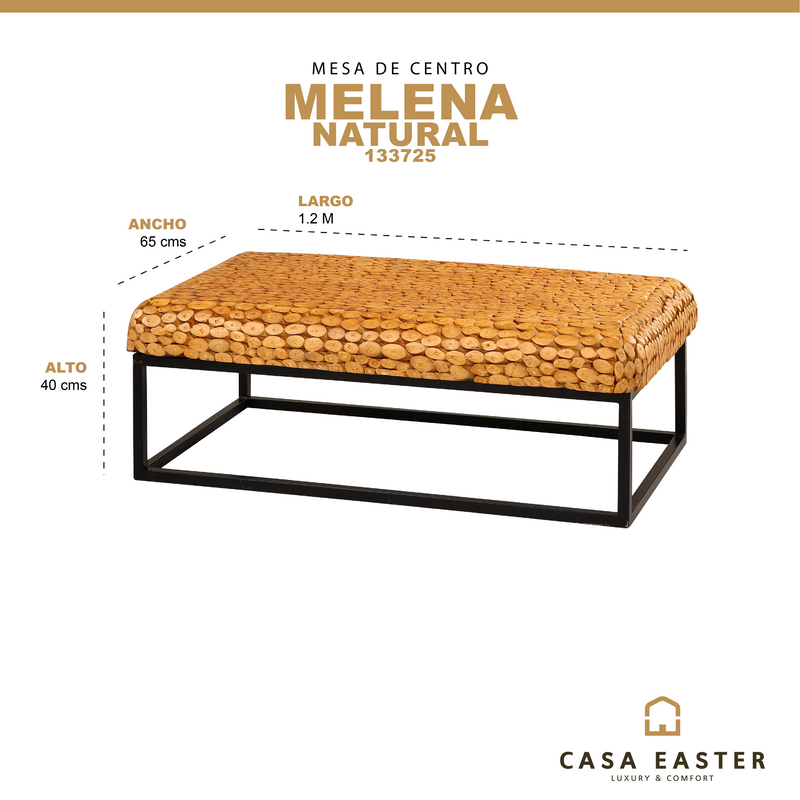 Cargue la imagen en el visor de la galería, Mesa De Centro Rectangular Color Natural MALENA 133725 CasaEaster