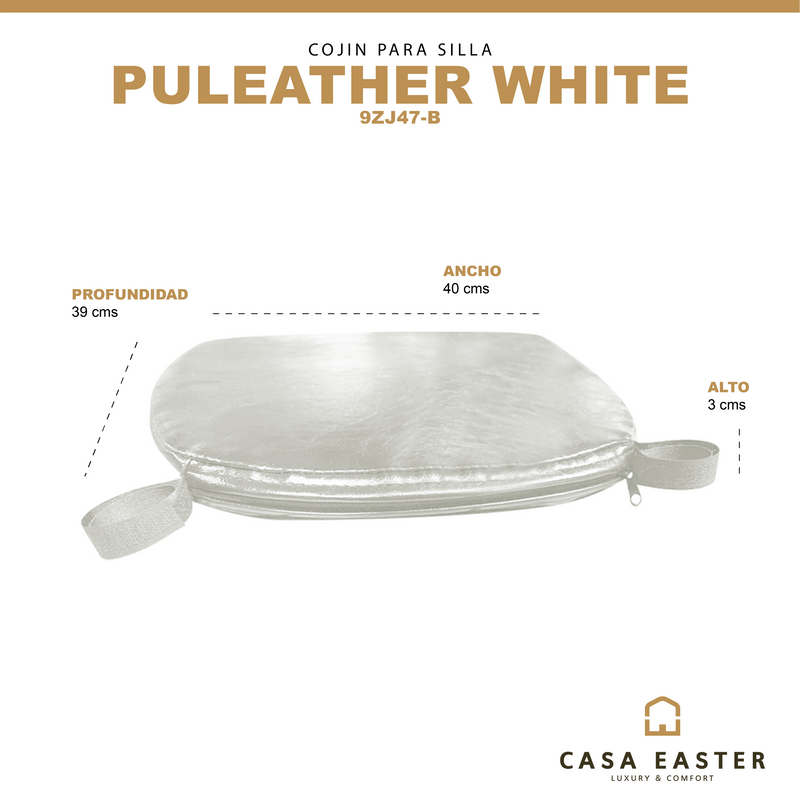 Cargue la imagen en el visor de la galería, Cojín Para Silla Color Blanco-9ZJ47-B CasaEaster