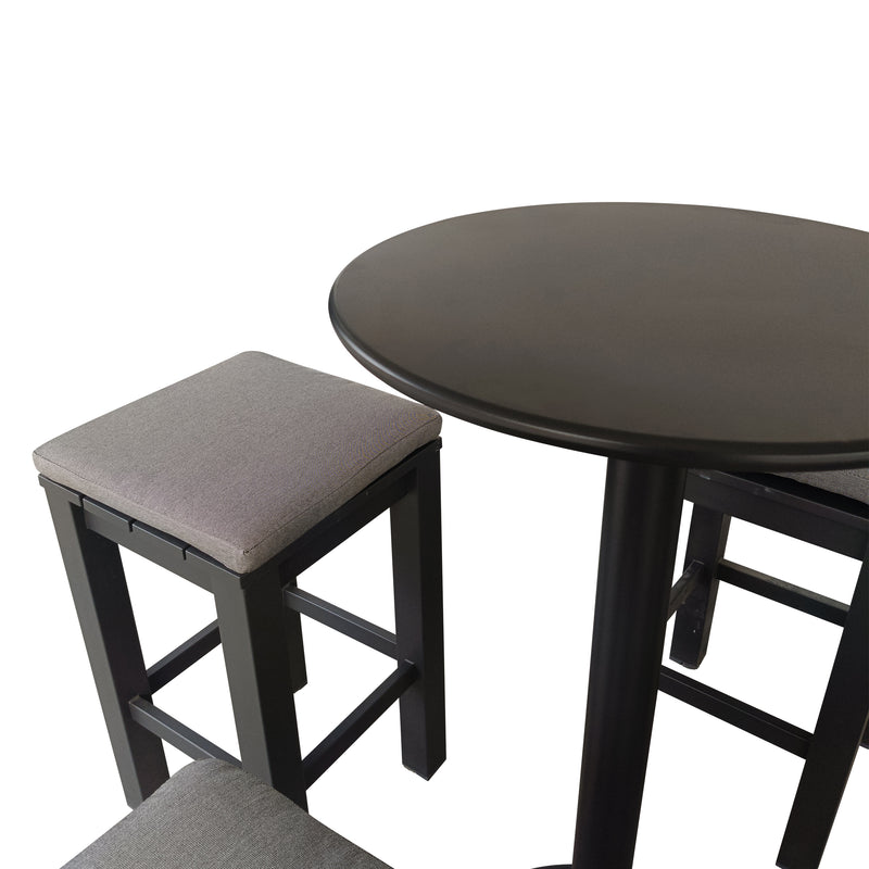 Cargue la imagen en el visor de la galería, Comedor Mendez + 4 sillas Waterfall color Carbon - ZF3031T-WAT