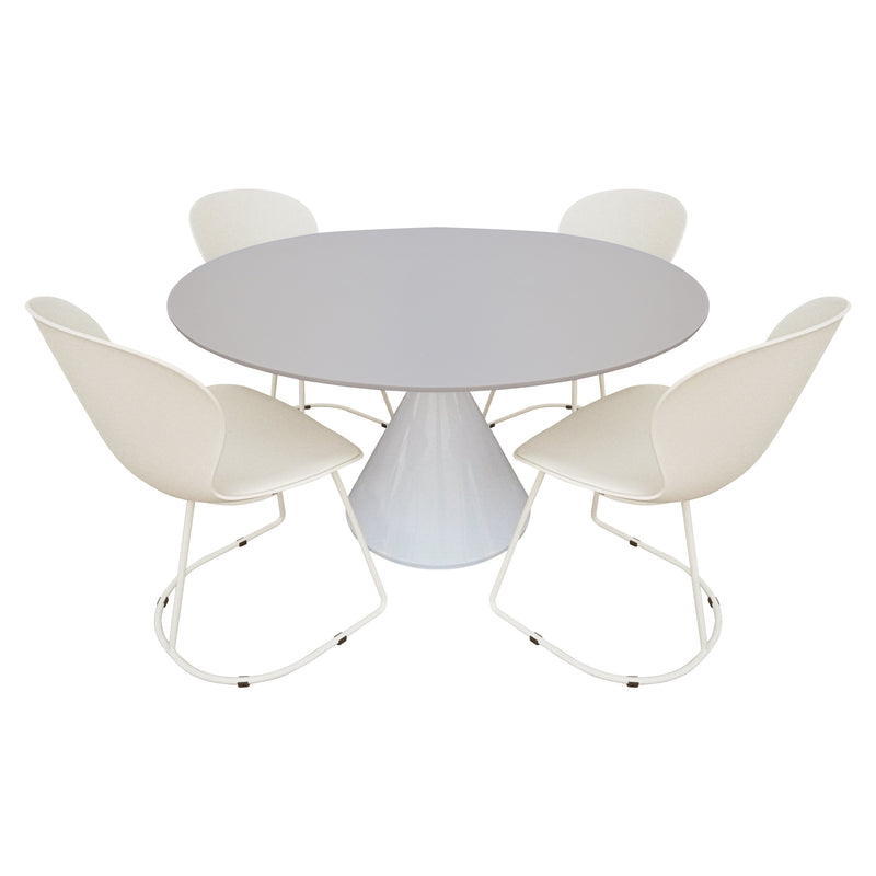 Cargue la imagen en el visor de la galería, Comedor Xambe blanca 1.3 M + 4 sillas BD56CR crema