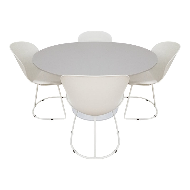 Cargue la imagen en el visor de la galería, Comedor Xambe blanca 1.3 M + 4 sillas BD56CR crema