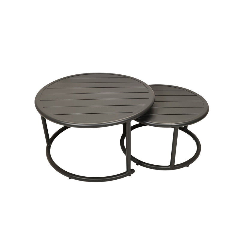 Cargue la imagen en el visor de la galería, Mesa (set 2 pz) Bistro Circular Color Carbon MOISES D.54.7cms -GLA-5313-28W-CA