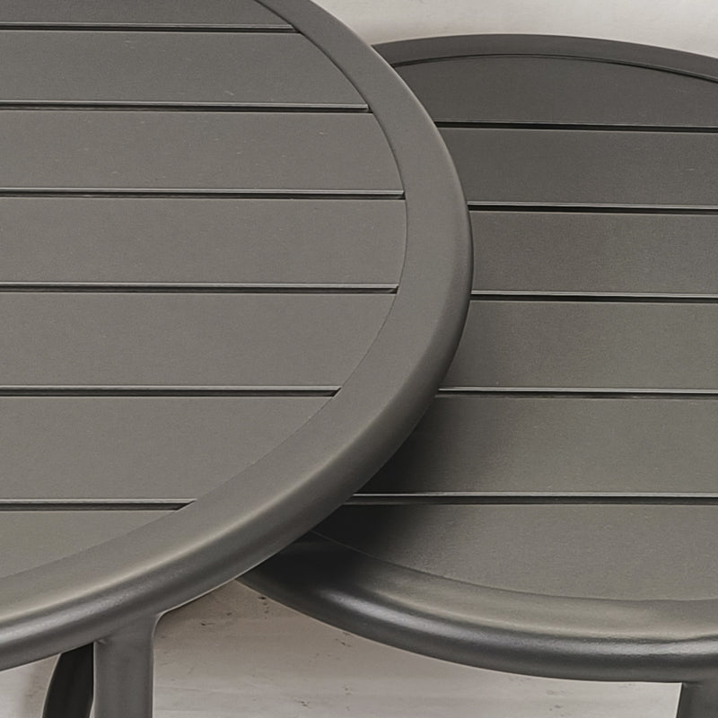 Cargue la imagen en el visor de la galería, Mesa (set 2 pz) Bistro Circular Color Carbon MOISES D.54.7cms -GLA-5313-28W-CA