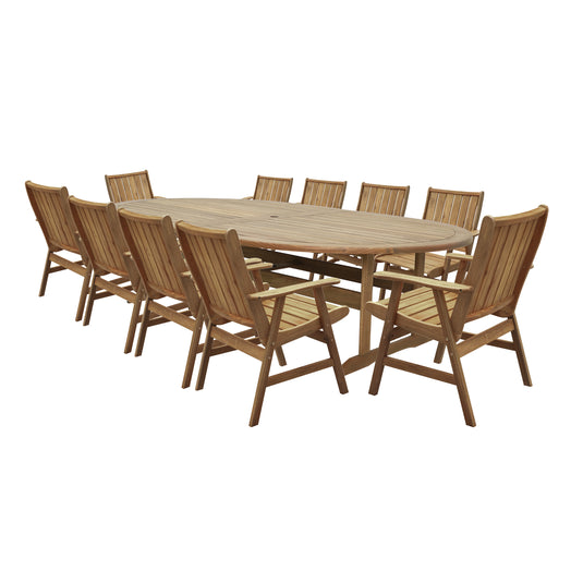 Comedor de Madera Montreal 2.7 M + 10 sillas Frontier color café - HUC11-FRONTIER