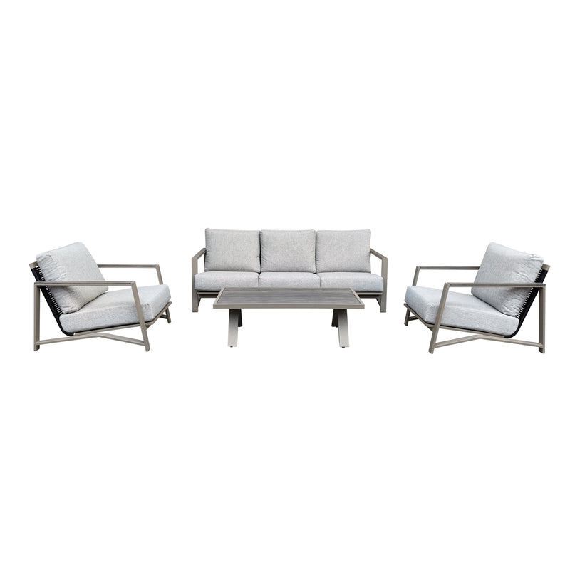 Cargue la imagen en el visor de la galería, Sala para interior y exterior color gris con champagne NAMPA TRIPLE