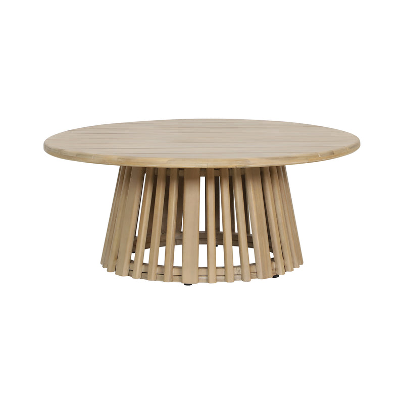 Cargue la imagen en el visor de la galería, Mesa de centro redonda diam 1 M Paia de madera color natural - HUC28509