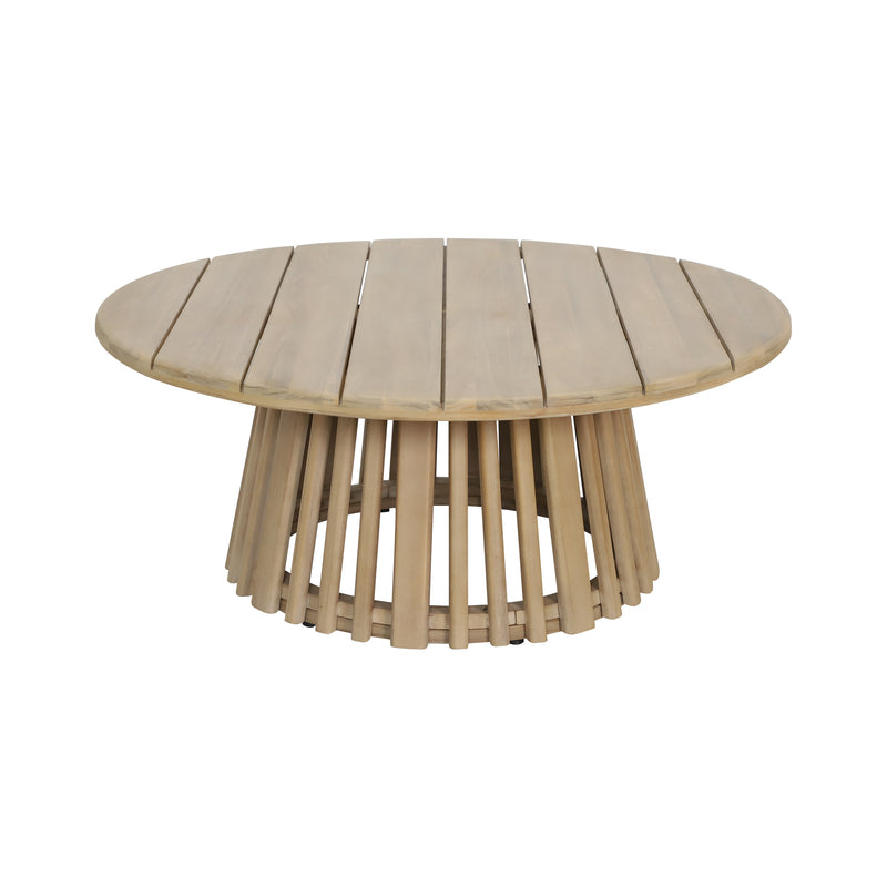 Cargue la imagen en el visor de la galería, Mesa de centro redonda diam 1 M Paia de madera color natural - HUC28509