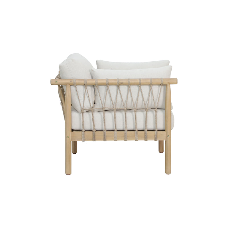 Cargue la imagen en el visor de la galería, Sillón indidivudal Paia de madera color natural - HUC40347-1