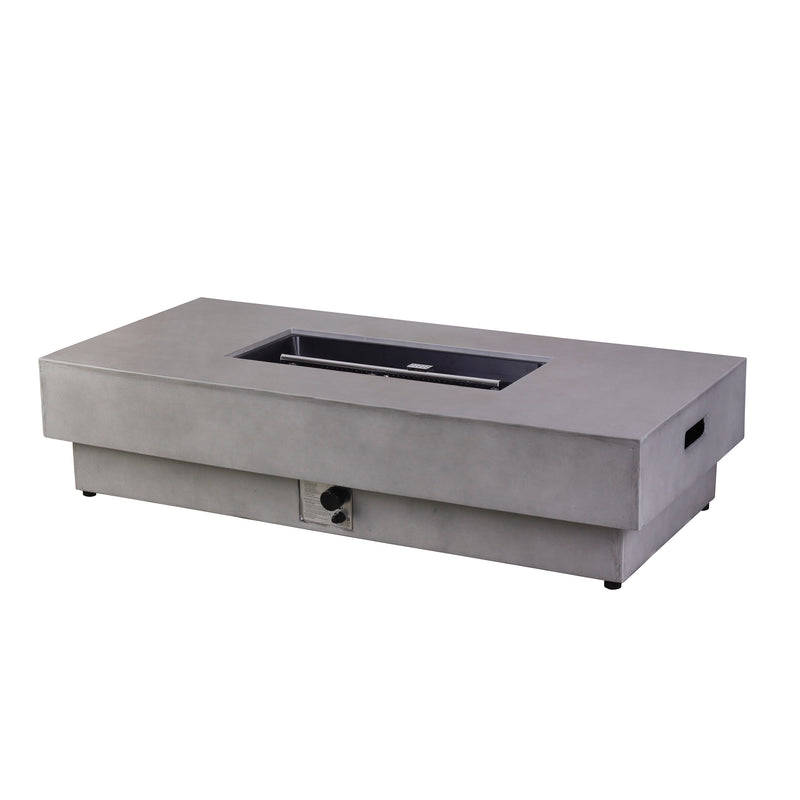 Cargue la imagen en el visor de la galería, Set Fogata rectangular de exterior de gas LP color Gris Claro con tapa de gas LP y parabrisas - PDF200152A-360-109A