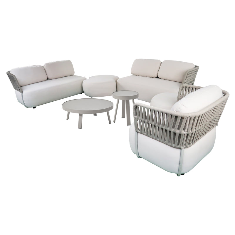 Cargue la imagen en el visor de la galería, Set Soft Ivory Luxury con mesas de centro Kafei - SOFTLUX-KAFEI