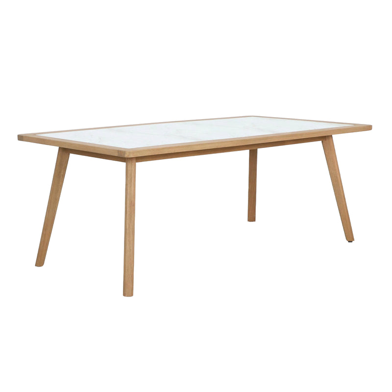 Cargue la imagen en el visor de la galería, Mesa de comedor 2.2M Sunday con cubierta estilo mármol color natural - HUC38257